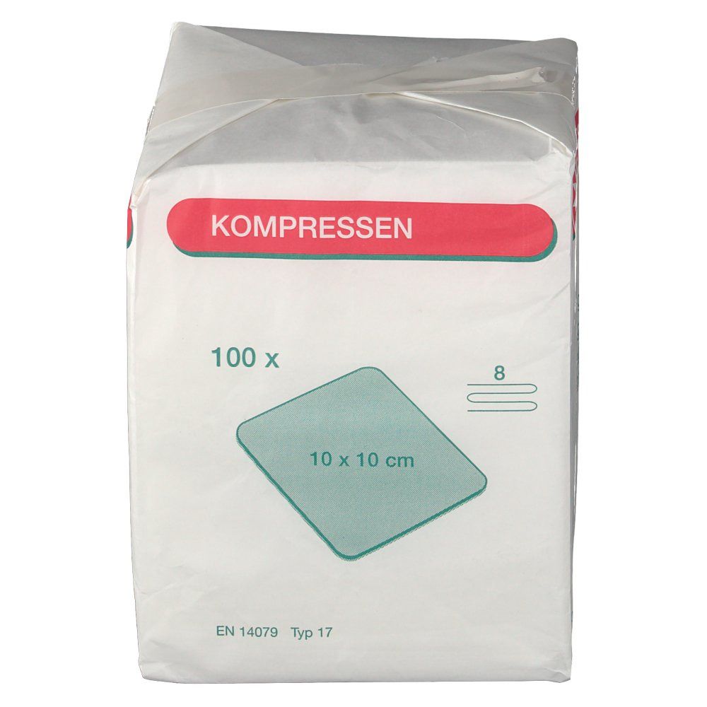 Mullkompresse 10 x 10 cm unsteril 8-fach