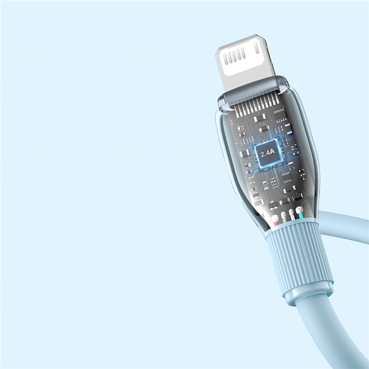 (2m) 2.4A USB A auf Lightning Ladekabel Datenkabel - Blau