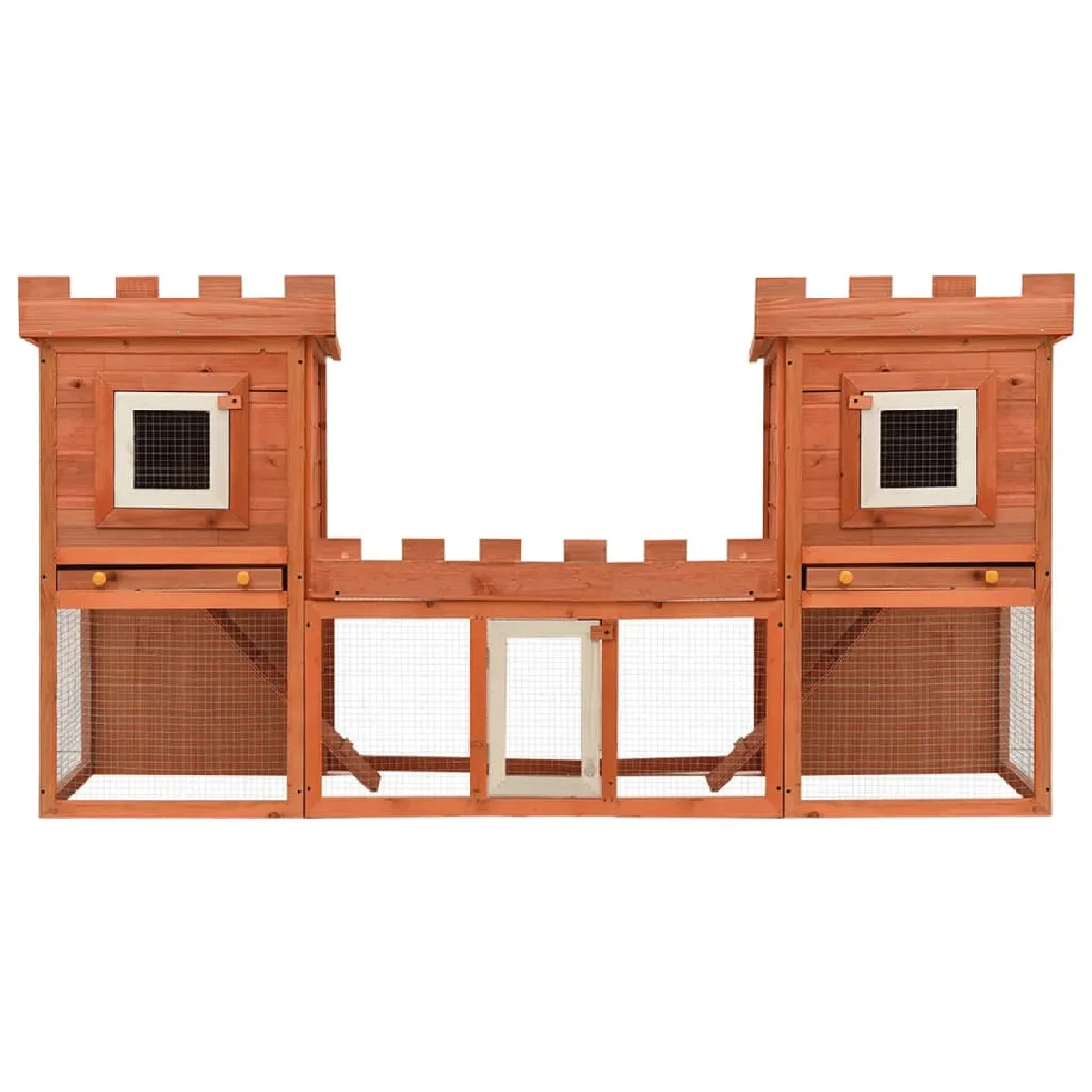 vidaXL Clapier d'extérieur - Double maison