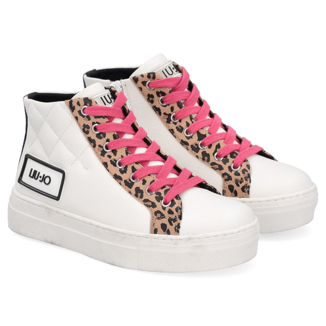 Liu-Jo Sneakers en Cuir Alia blanc/rose/léopard