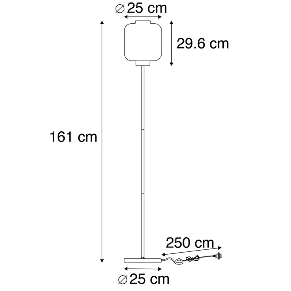 Qazqa vloerlampen qara zwart e27