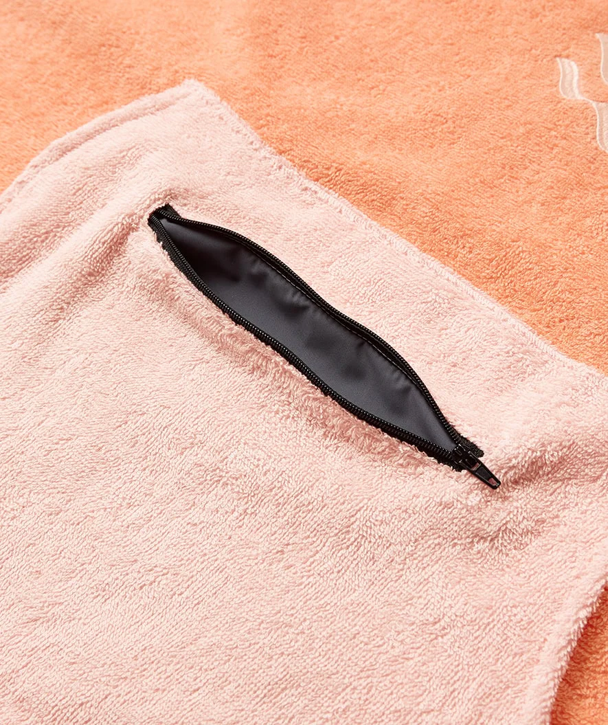 Watery badeponcho til junior - Bomuld - Atlantic Pink