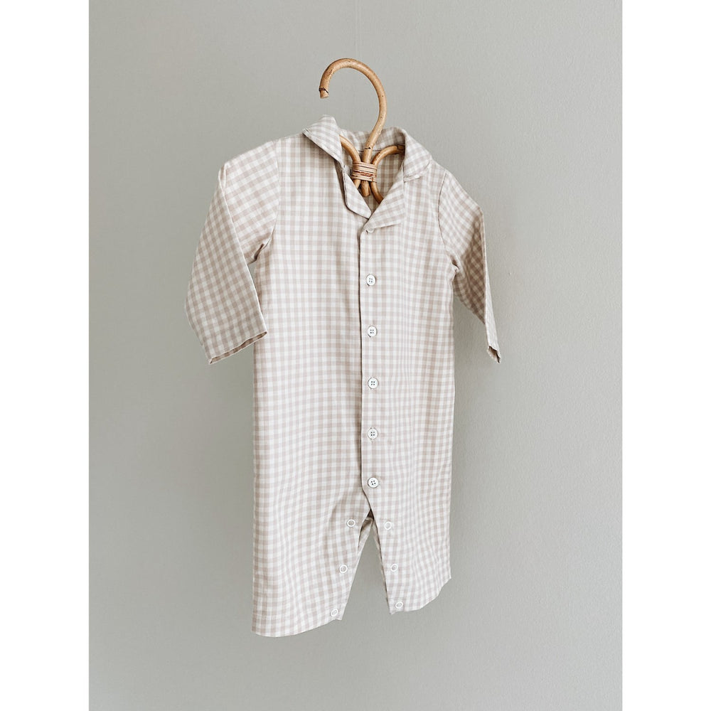 Køb Lalaby Beige Gingham Classic Pj Dragt