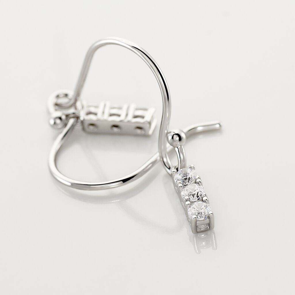 Boucles D'oreilles Pendantes Lauren Argent Blanc Oxyde De Zirconium