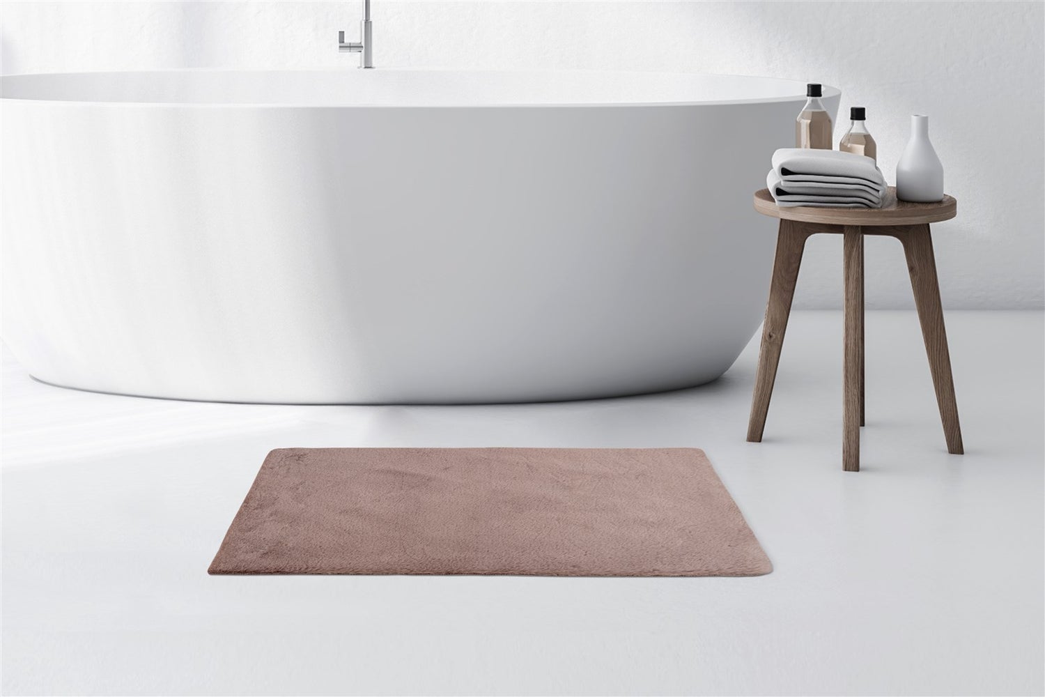 Kortpolig tapijt Enchantia Rosa 22 mm effen kleur 50 x 90 cm
