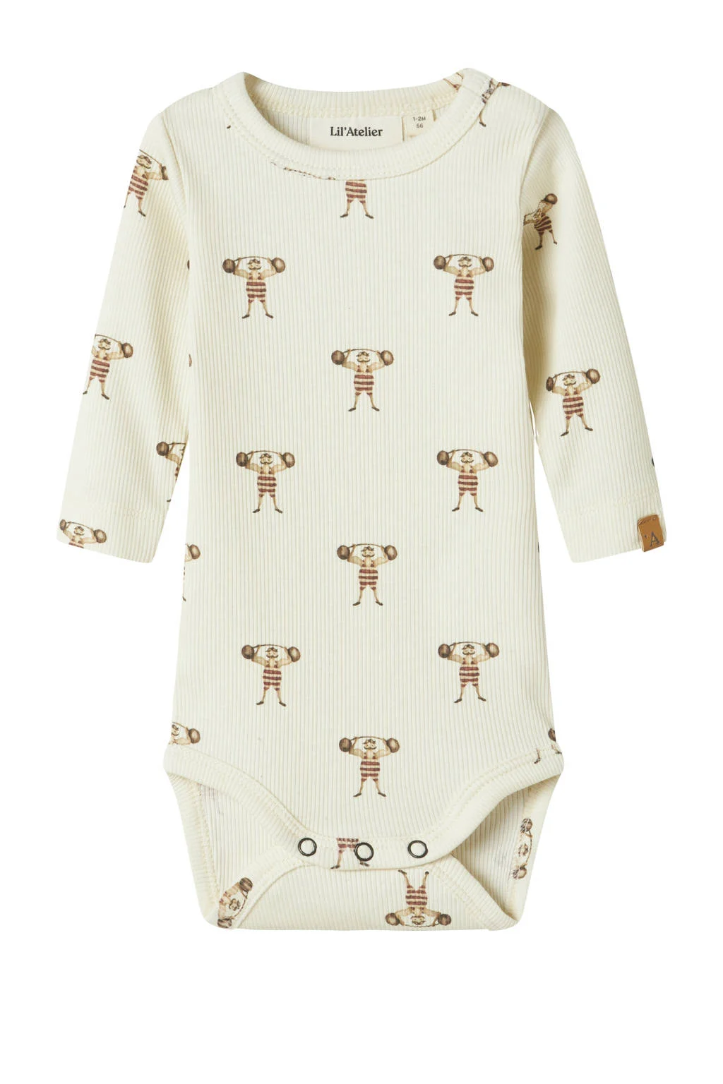 LIL' ATELIER BABY romper ecru/bruin