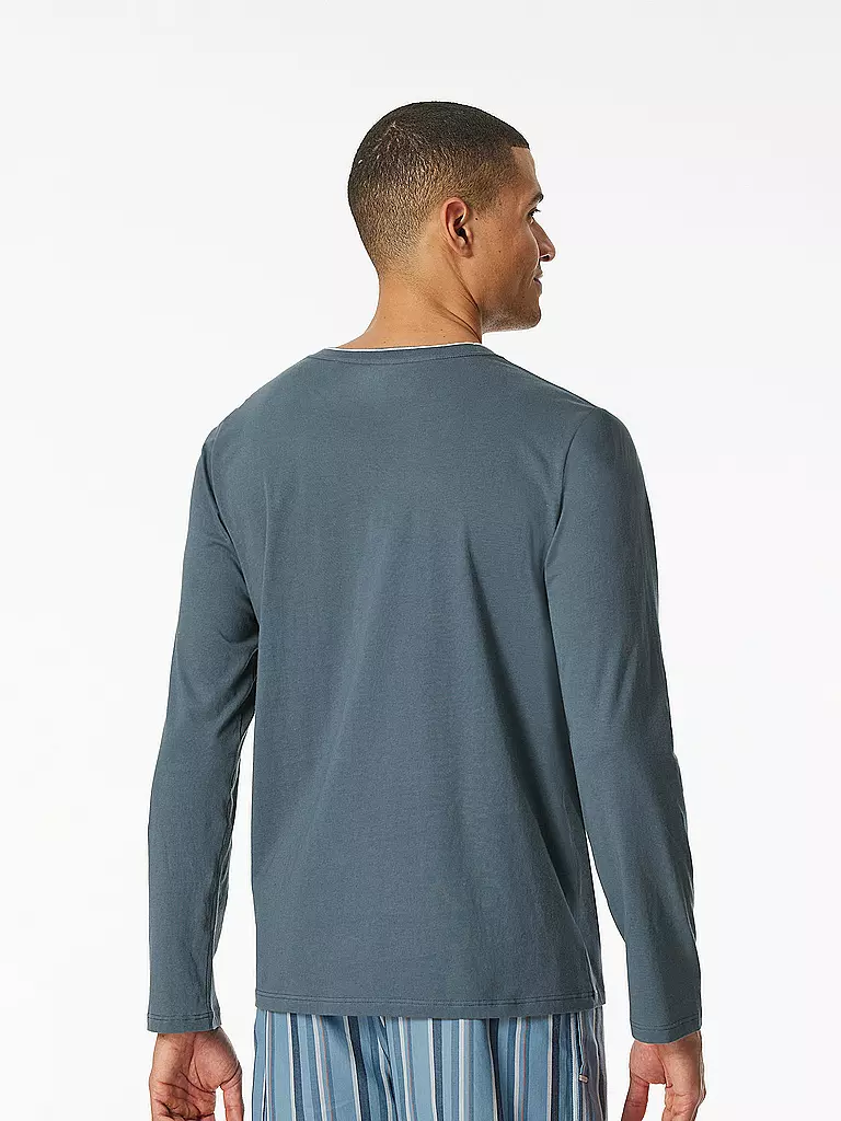 SCHIESSER Pyjama Langarmshirt dunkelblau