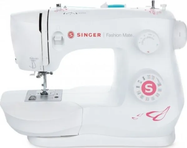 SINGER Fashion Mate, Hvid, Automatisk symaskine, Syning, 4 trin, Variabel, Løftestang, Dreje