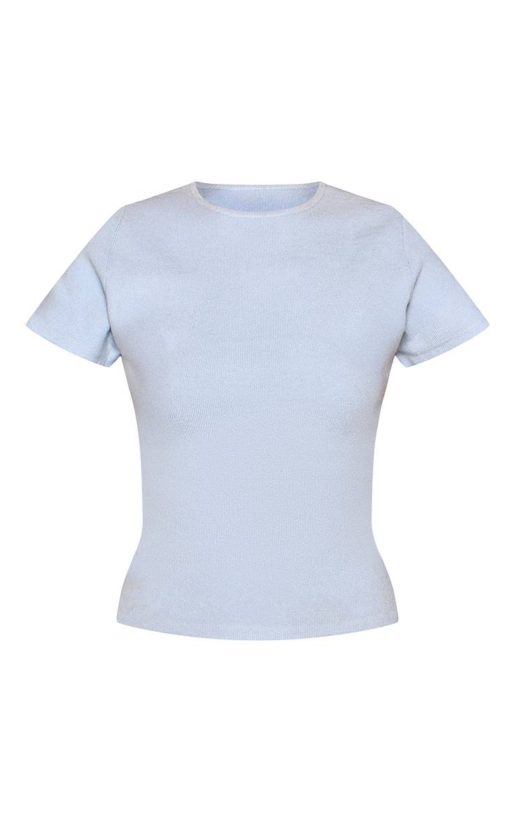 Bleu Layette T-shirt Ajusté En Maille Avec Taille Froncée