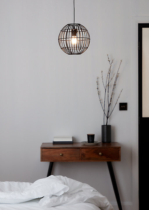 Suspension Dacite GoodHome noir l.28 cm IP20 E27