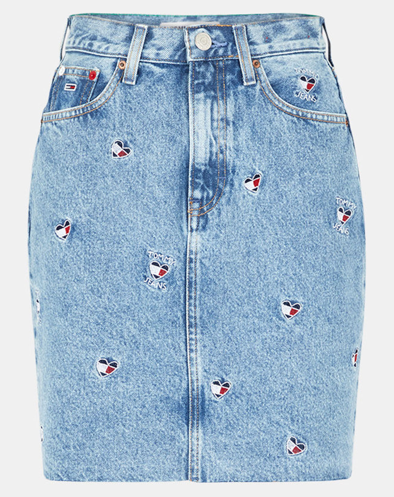 Tommy Jeans Jupe en Jean Mom bleue