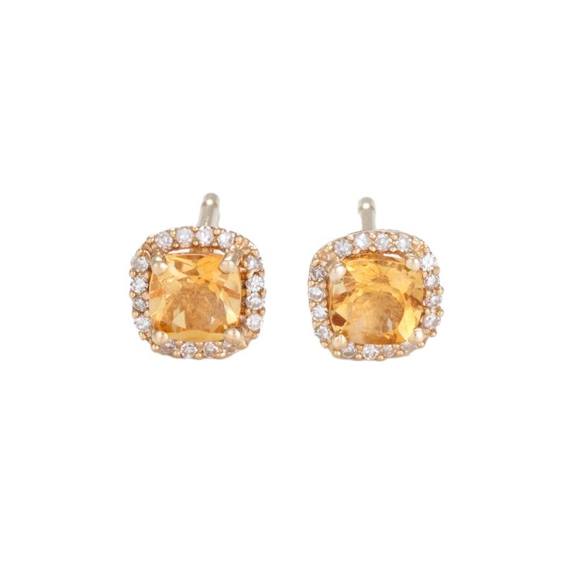 Boucles d'oreilles Or Jaune et Citrine