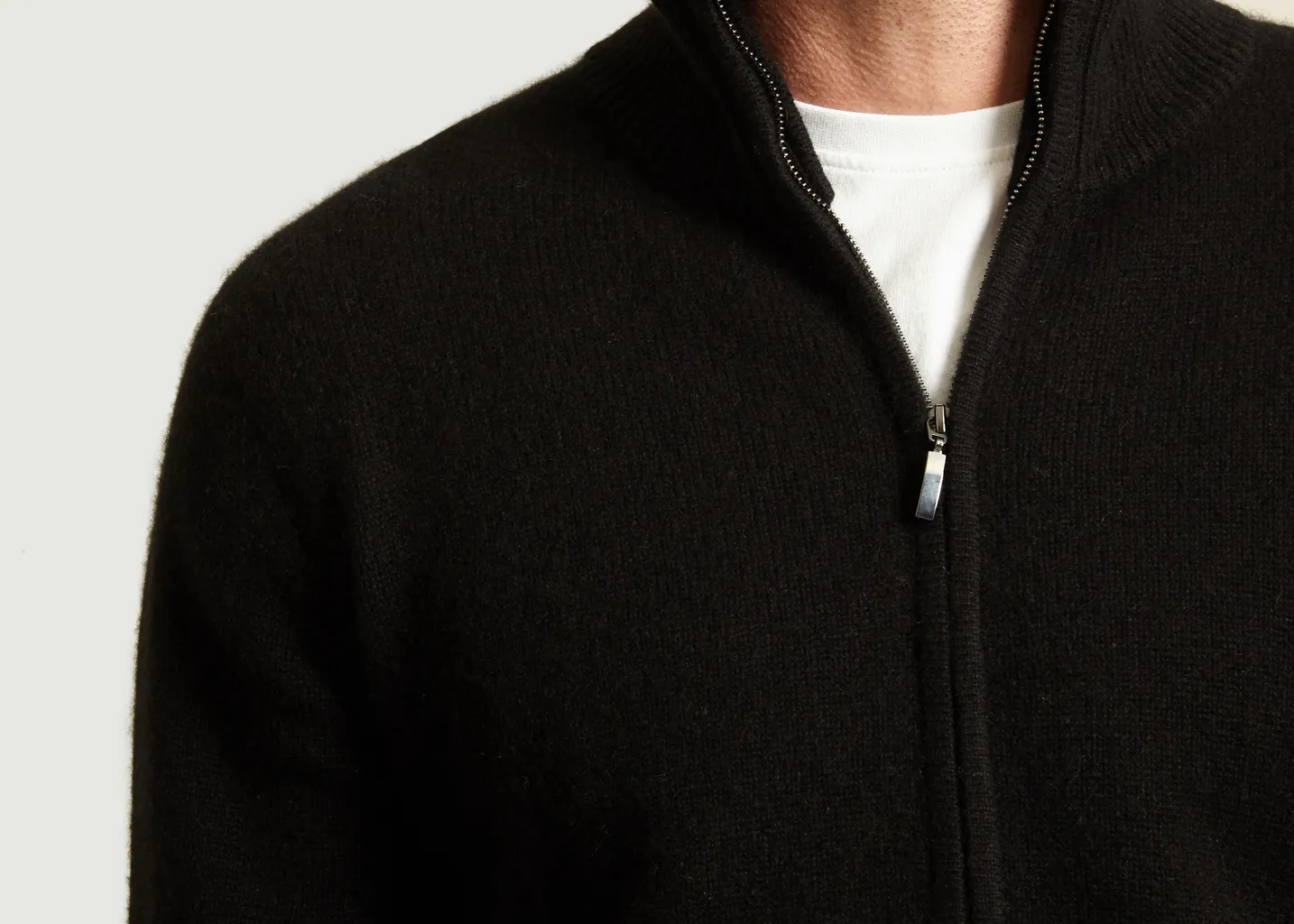 Gilet Col Zippé Cachemire Balthazar Maison Montagut