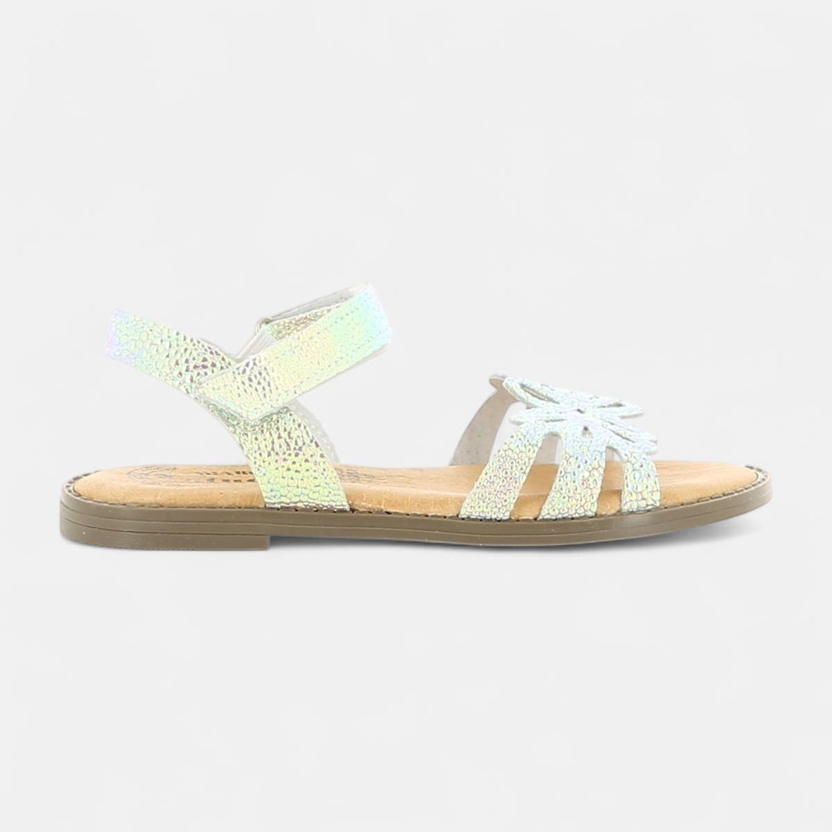 Nu-pieds Fille en cuir or