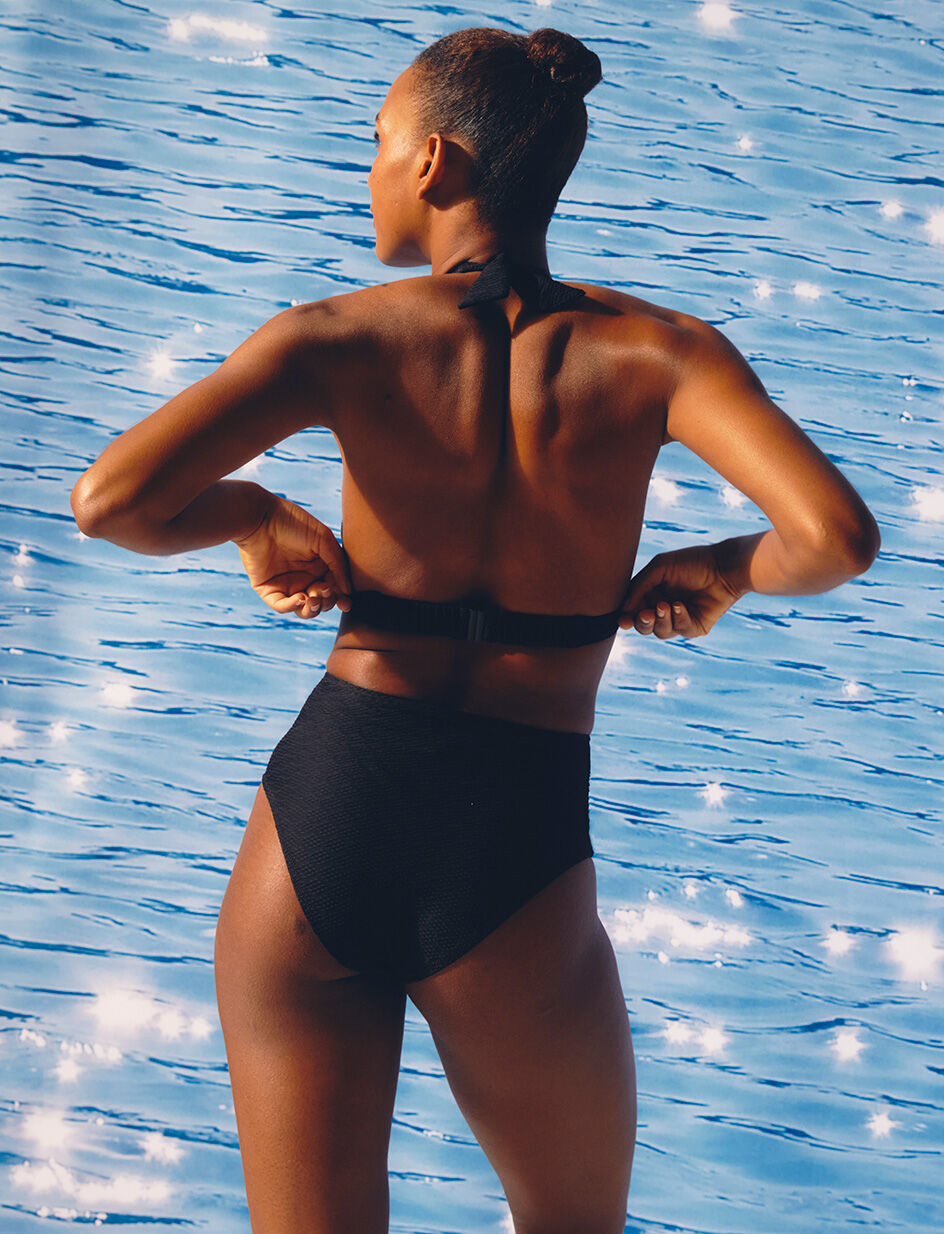 Culotte de bain taille haute - noir