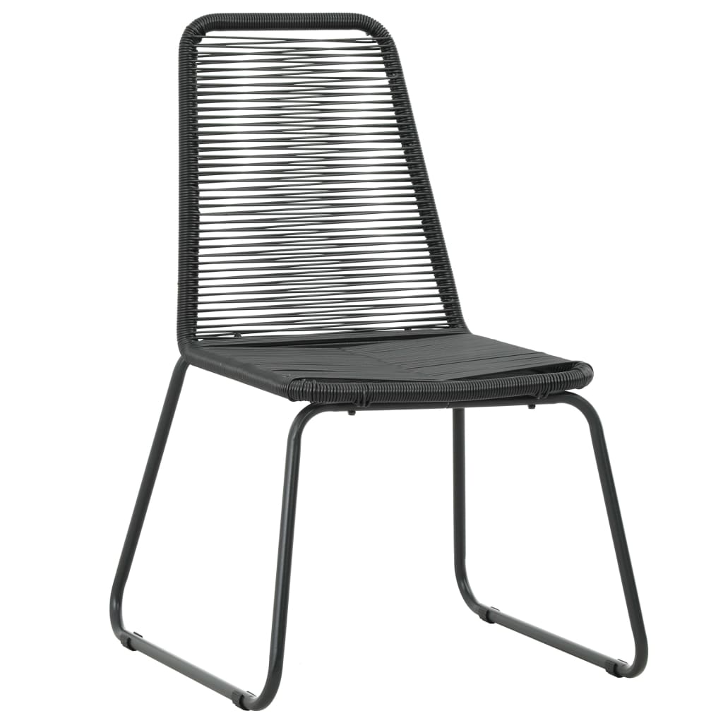 Salon de jardin meuble d'extérieur ensemble de mobilier 3 pièces rotin pvc noir