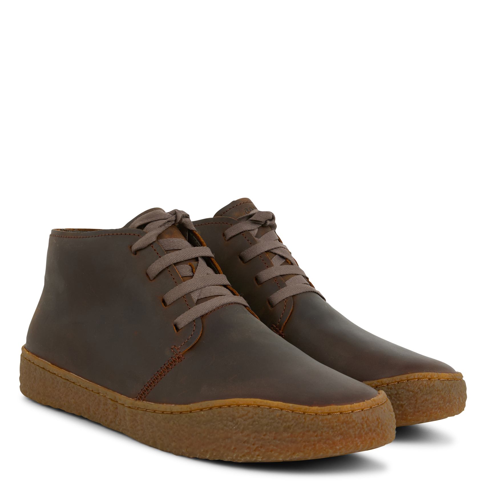 PEU TERRENO - Baskets montantes en cuir | Marron