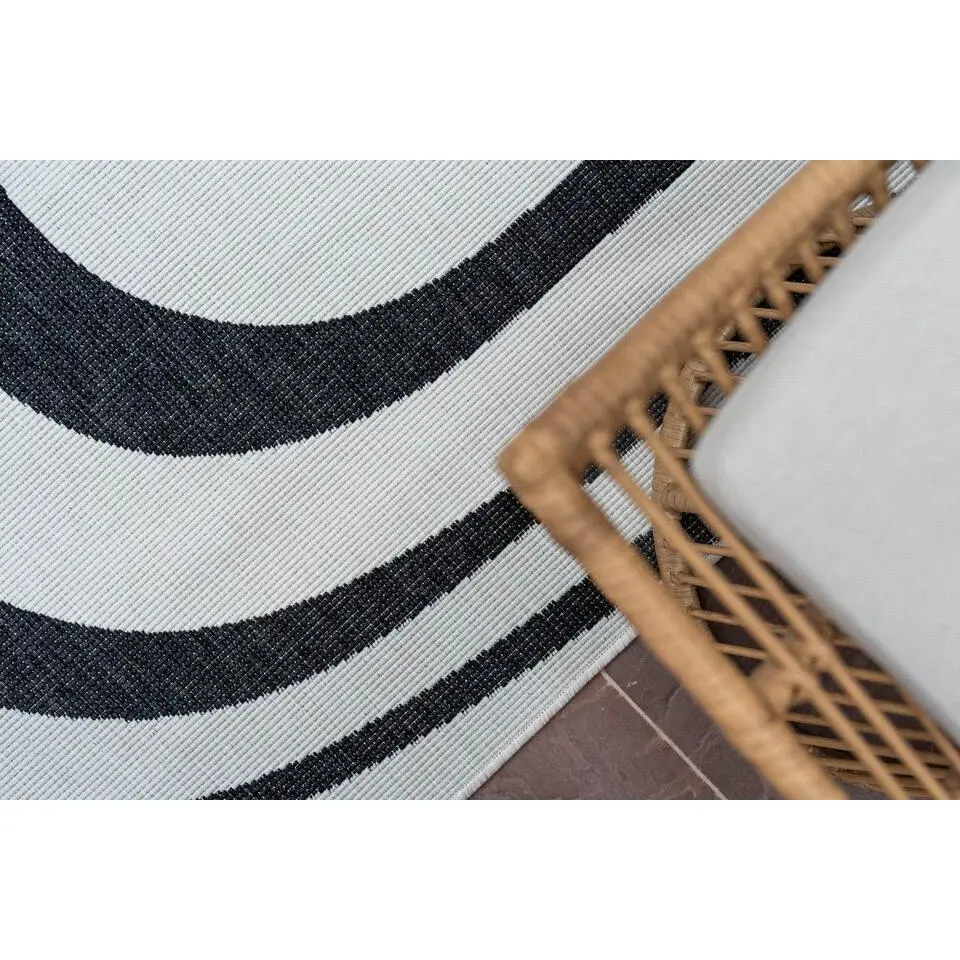 Interieur05 Buitenkleed Swirl Zwart - 290 x 200 cm