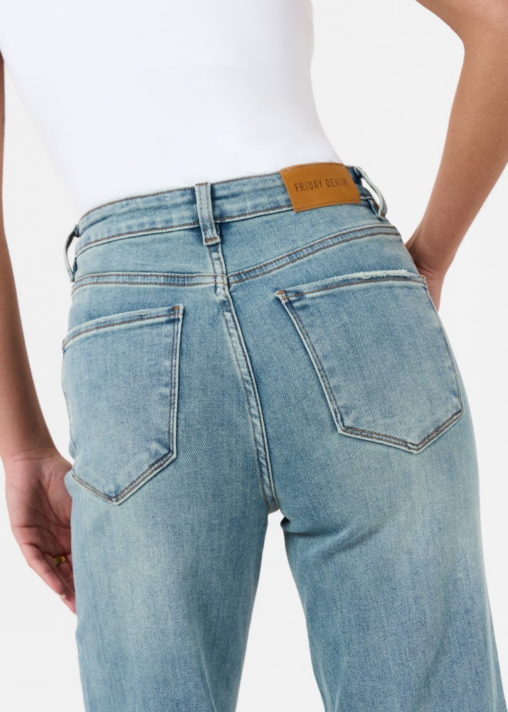 Straight leg stretch jeans smokey blauw