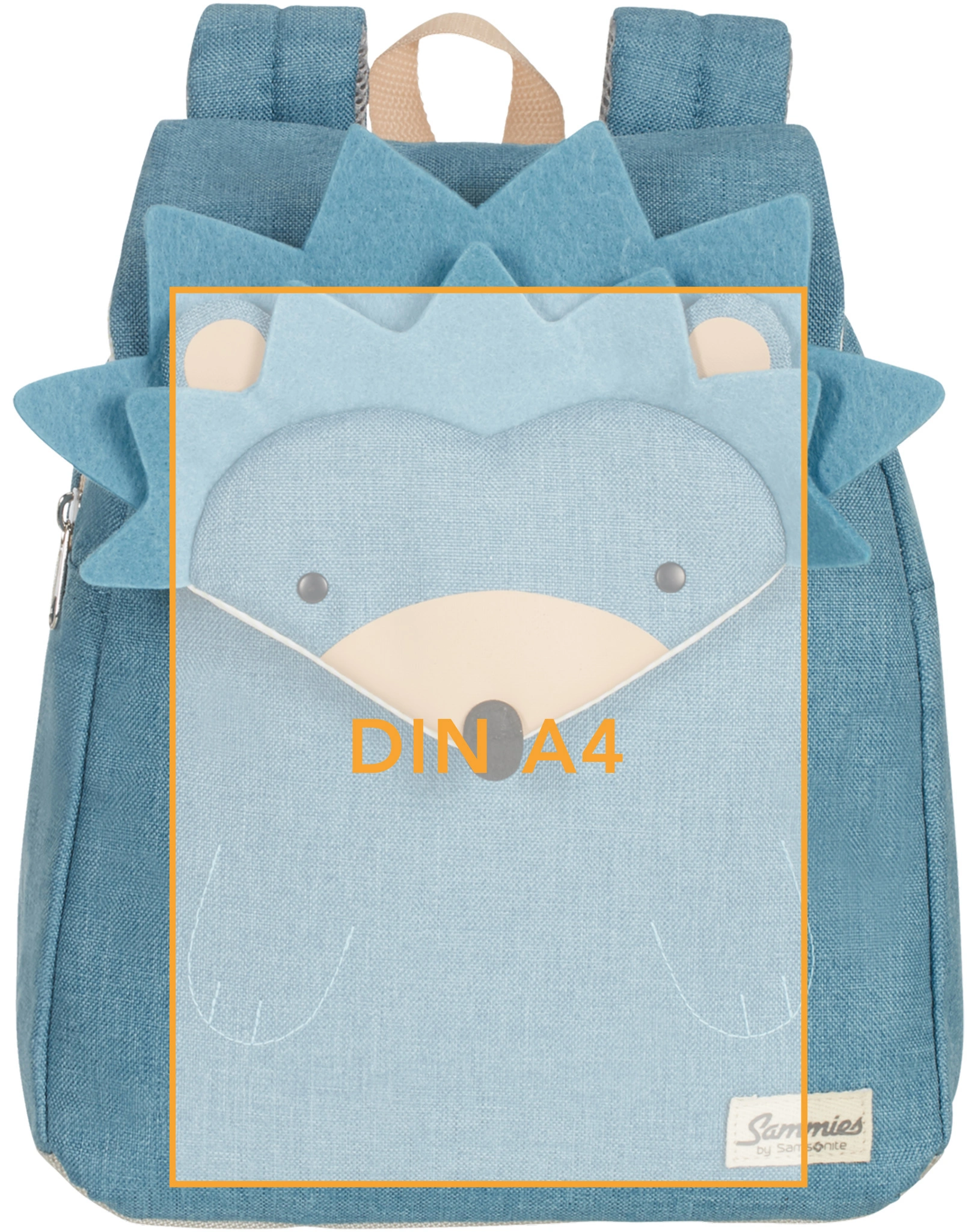 Rucksack HAPPY SAMMIES ECO Splus – HEDGEHOG HARRIS (26x32x15) in blau