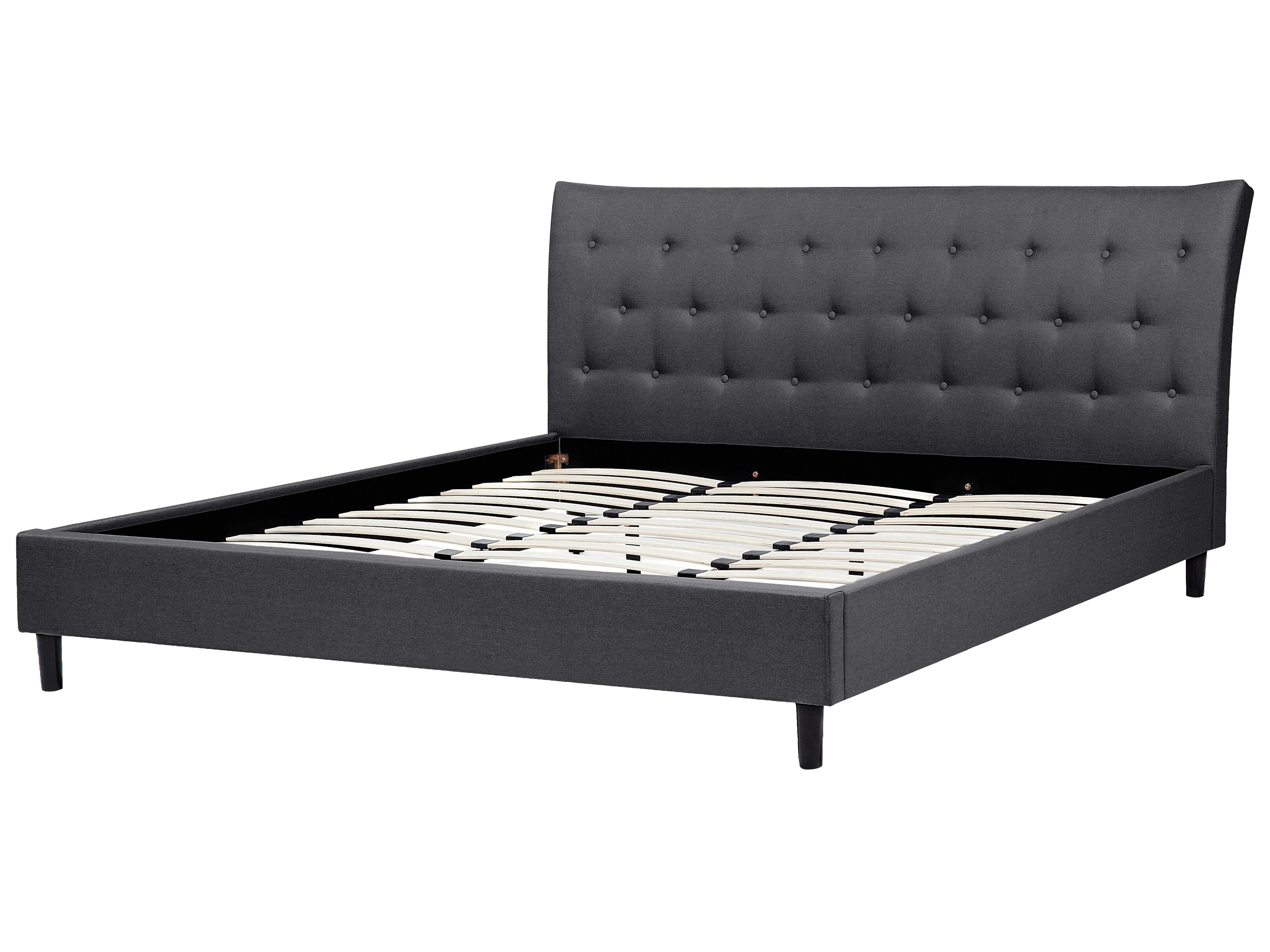 Bed Stof SAVERNE 180 x 200 cm Donkergrijs