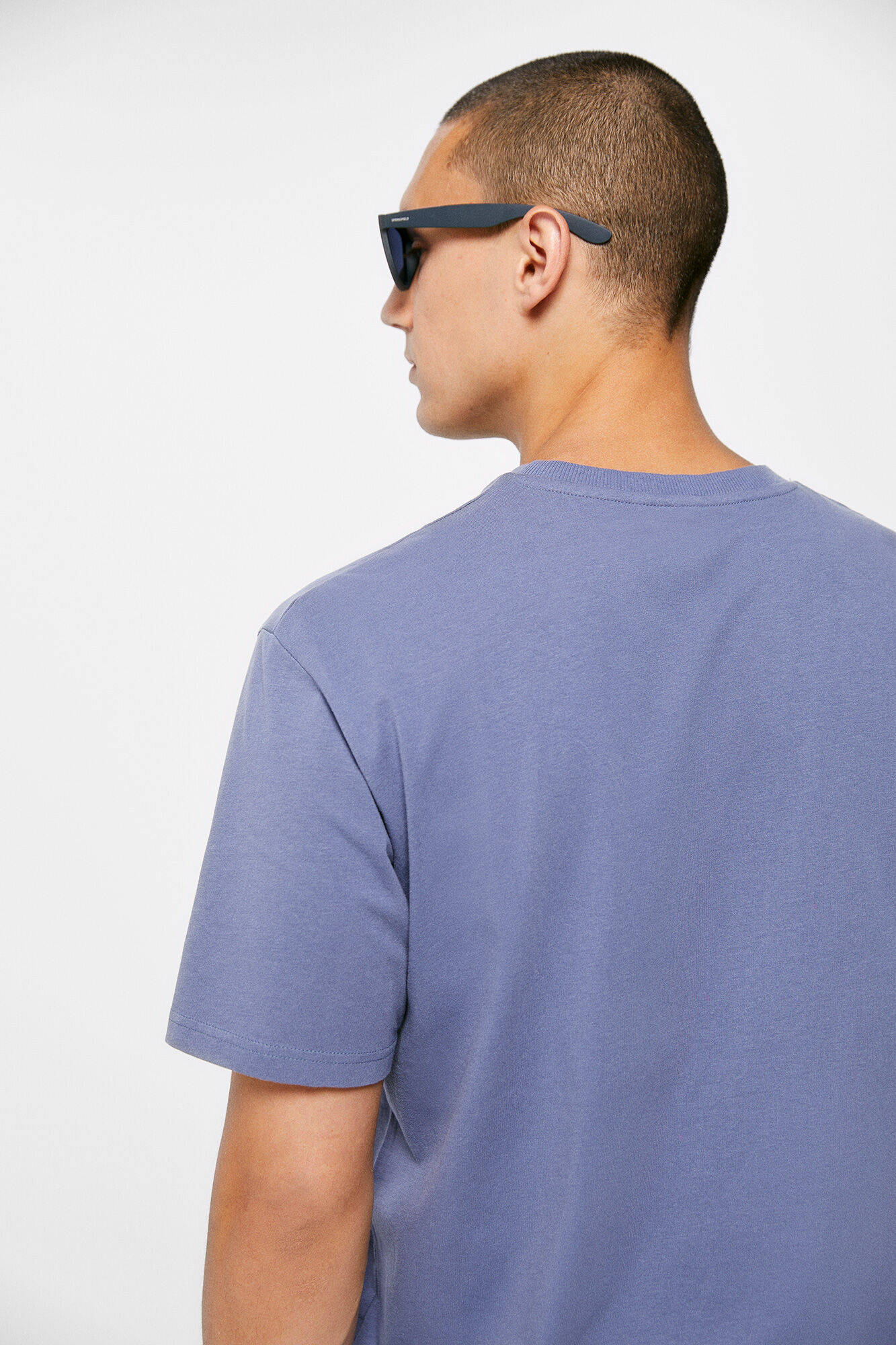 Camiseta com patch de Springfield - azul médio