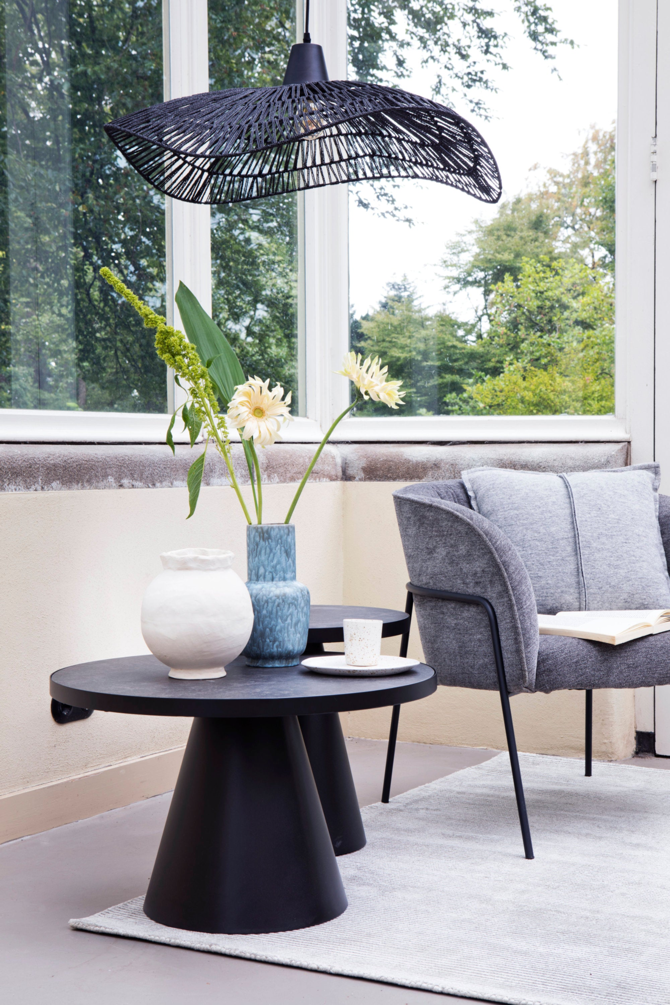 Leeds Salontafel - Ø45 cm - Zwart Keramiek
