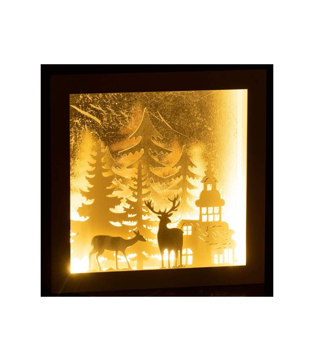 Paris Prix - Décoration De Noël Led hiver 24cm Blanc & Argent