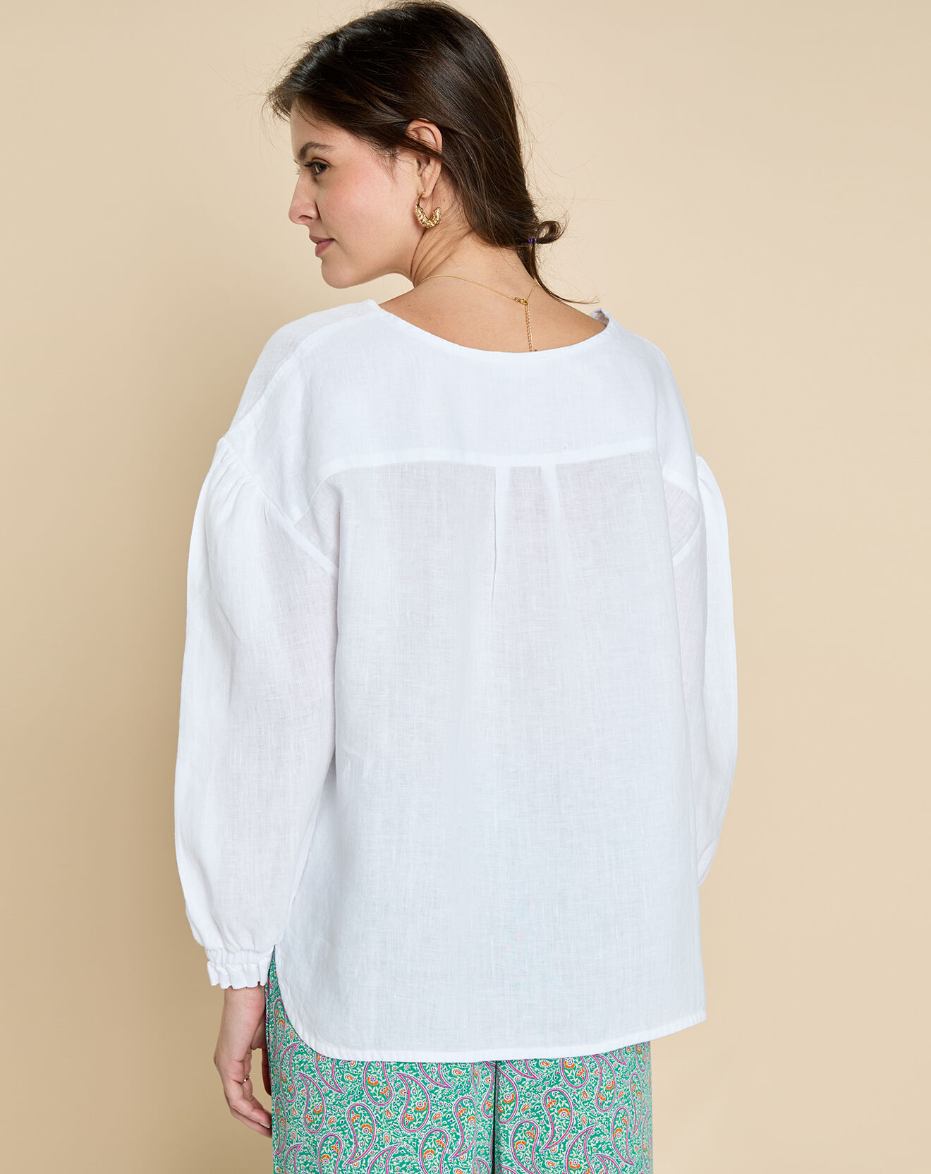 Harris Wilson Blouse 100% Lin Eliona blanche