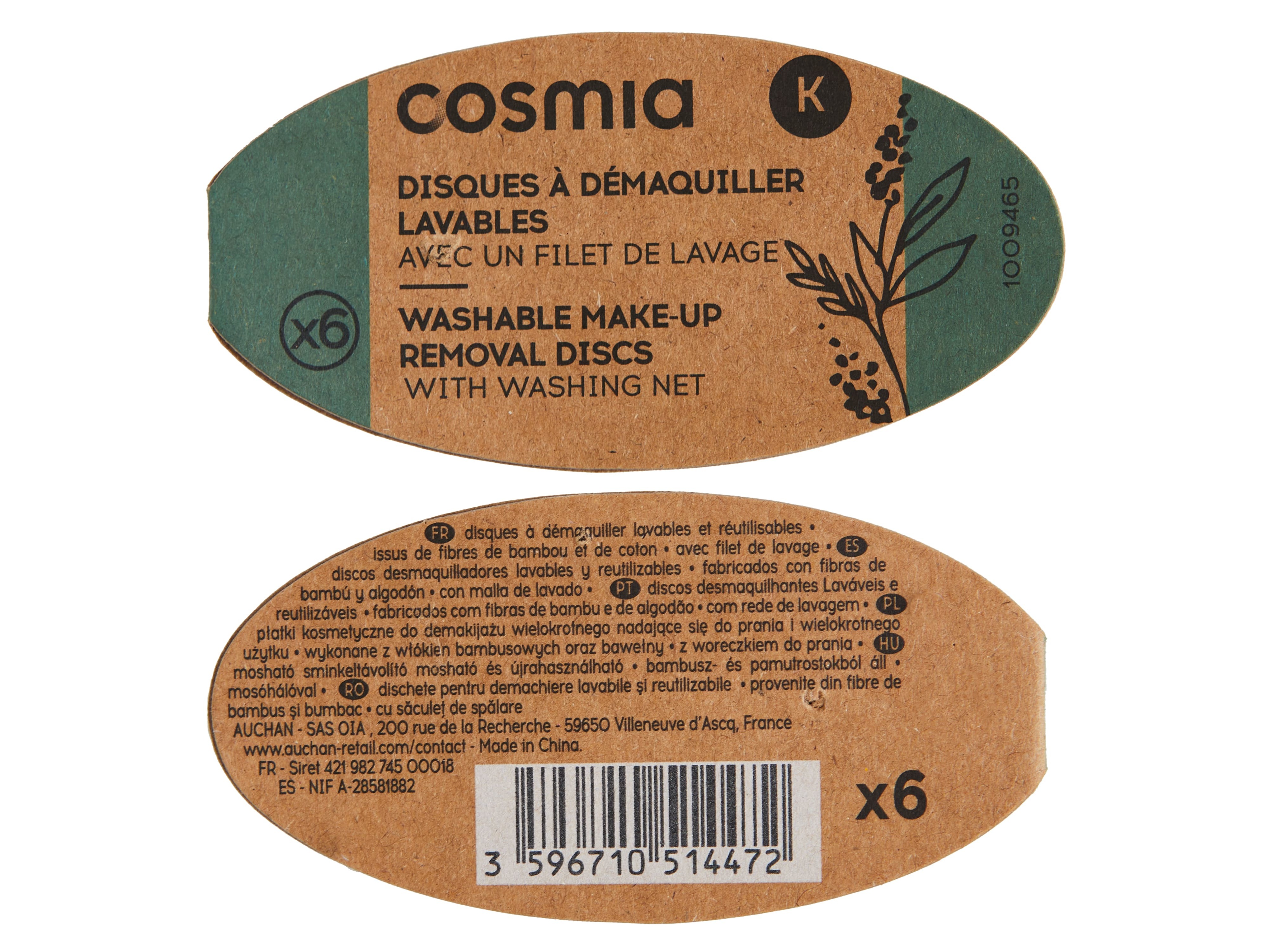 DISCOS DESMAQUILHANTES COSMIA LAVÁVEIS E REUTILIZÁVEIS 6UN