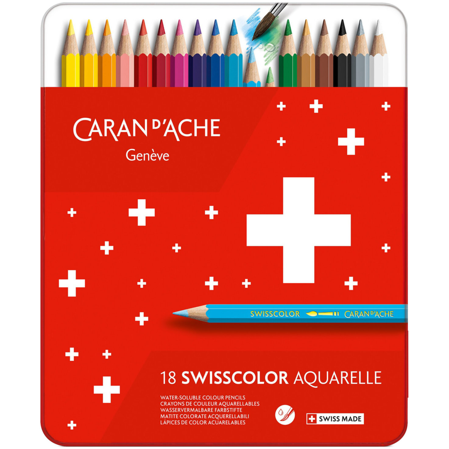 Caran D'ache Swisscolor Wasser Farbstifte 18 Stück