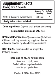 Biotics Acetyl-L-Carnitine Capsules 90CP