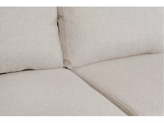 Canapé d'angle panoramique Oslo convertible avec coffres et poufs à droite - Tissu - Beige - L311 x P146 x H81cm - Loungitude