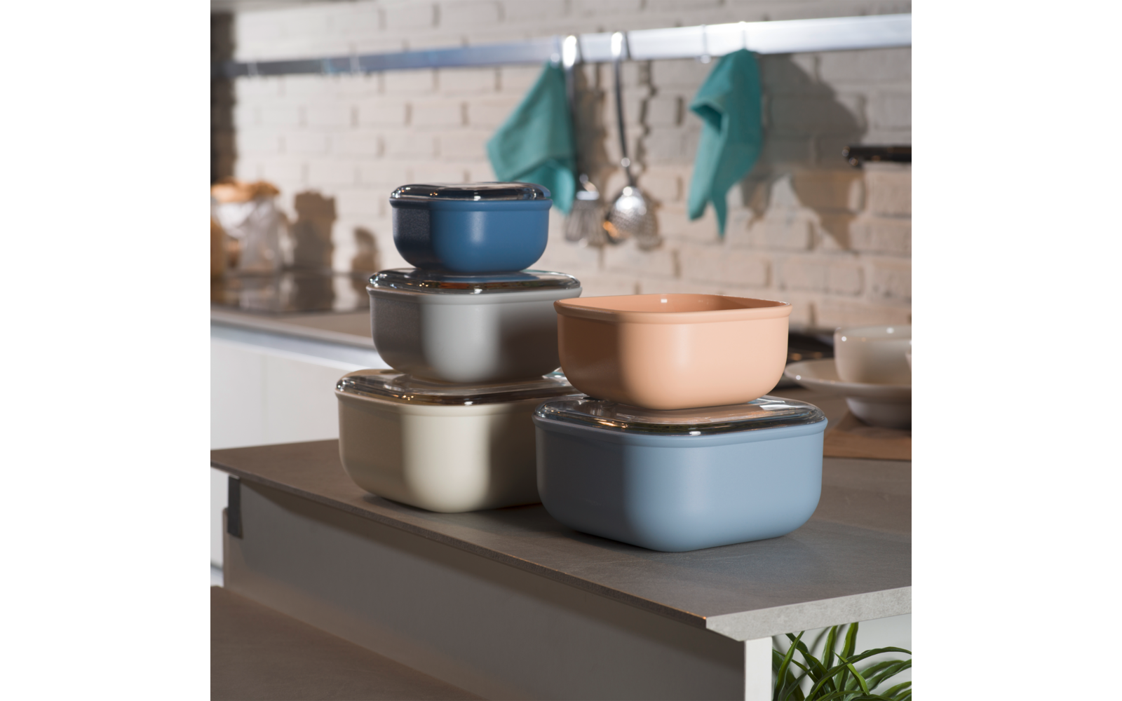 Omada Lunchbox 3er Set blau/grau