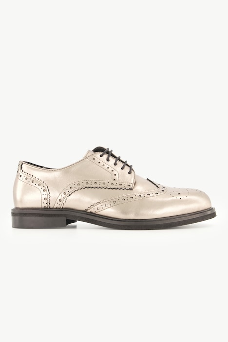 Budapester-Lederschuh, Metallic-Optik, Weite H