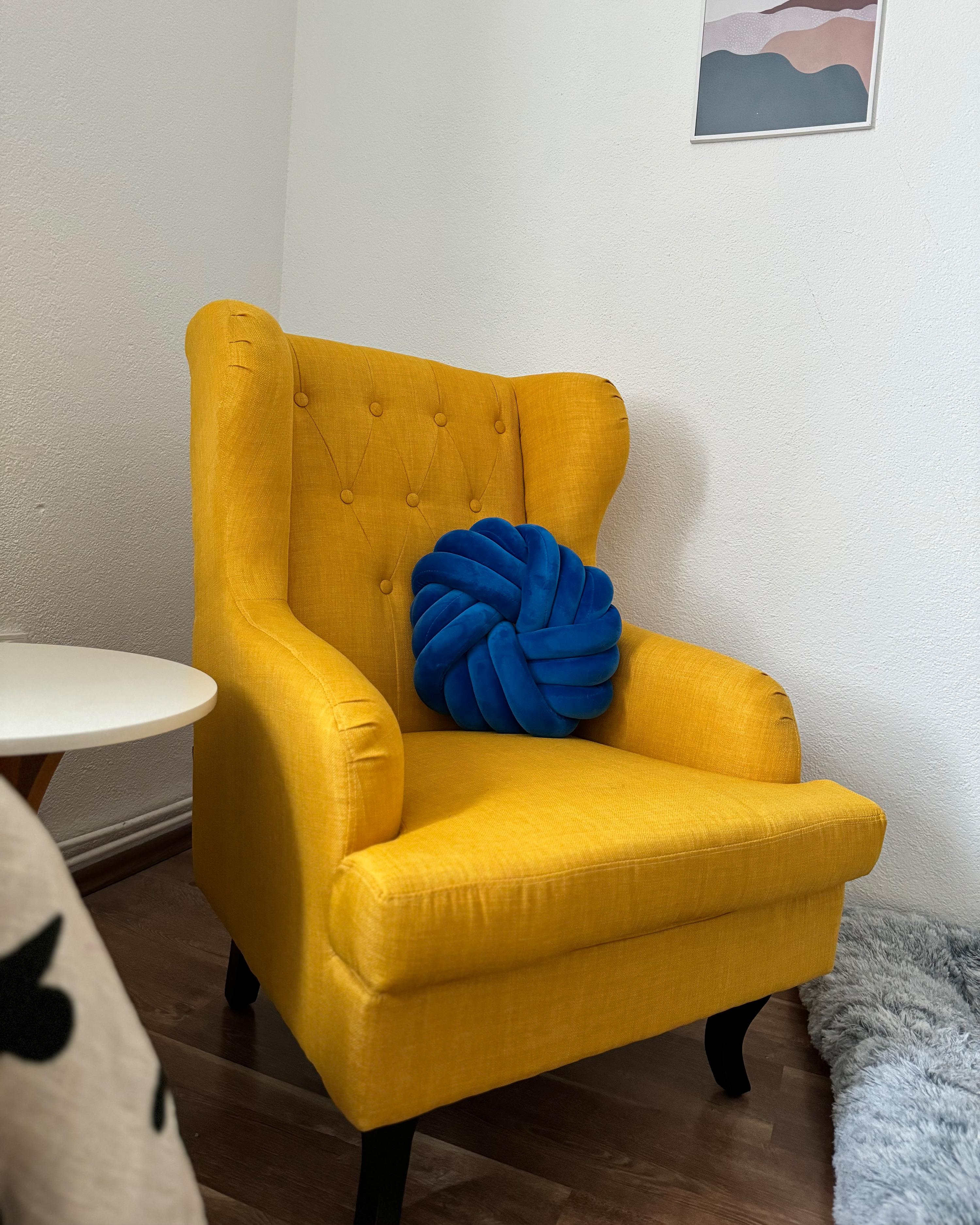 Sierkussen AKOLA Fluweel 30 x 30 cm Blauw effen