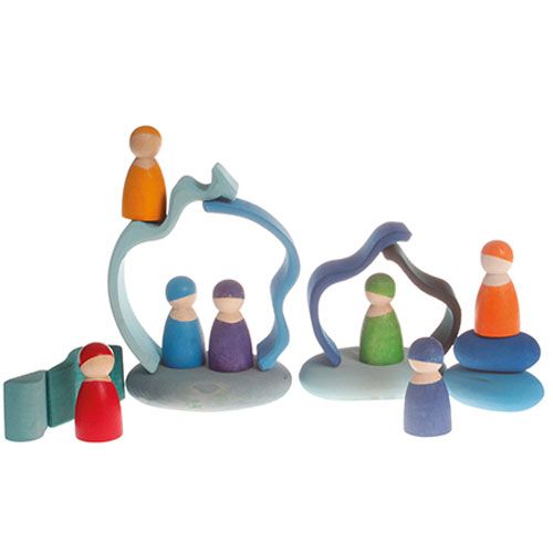 Grimm's stapelset kiezelstenen - blauw