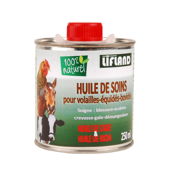 Huile de soins pour volailles-équidés-bovidés 250ml