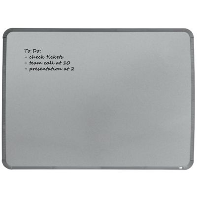 Nobo - Tableau blanc Slimline en acier laqué - 58 x 43 cm - magnétique - cadre gris