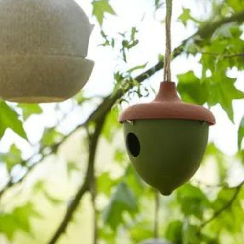 Point Virgule vogelhuisje bamboevezel eikel groen