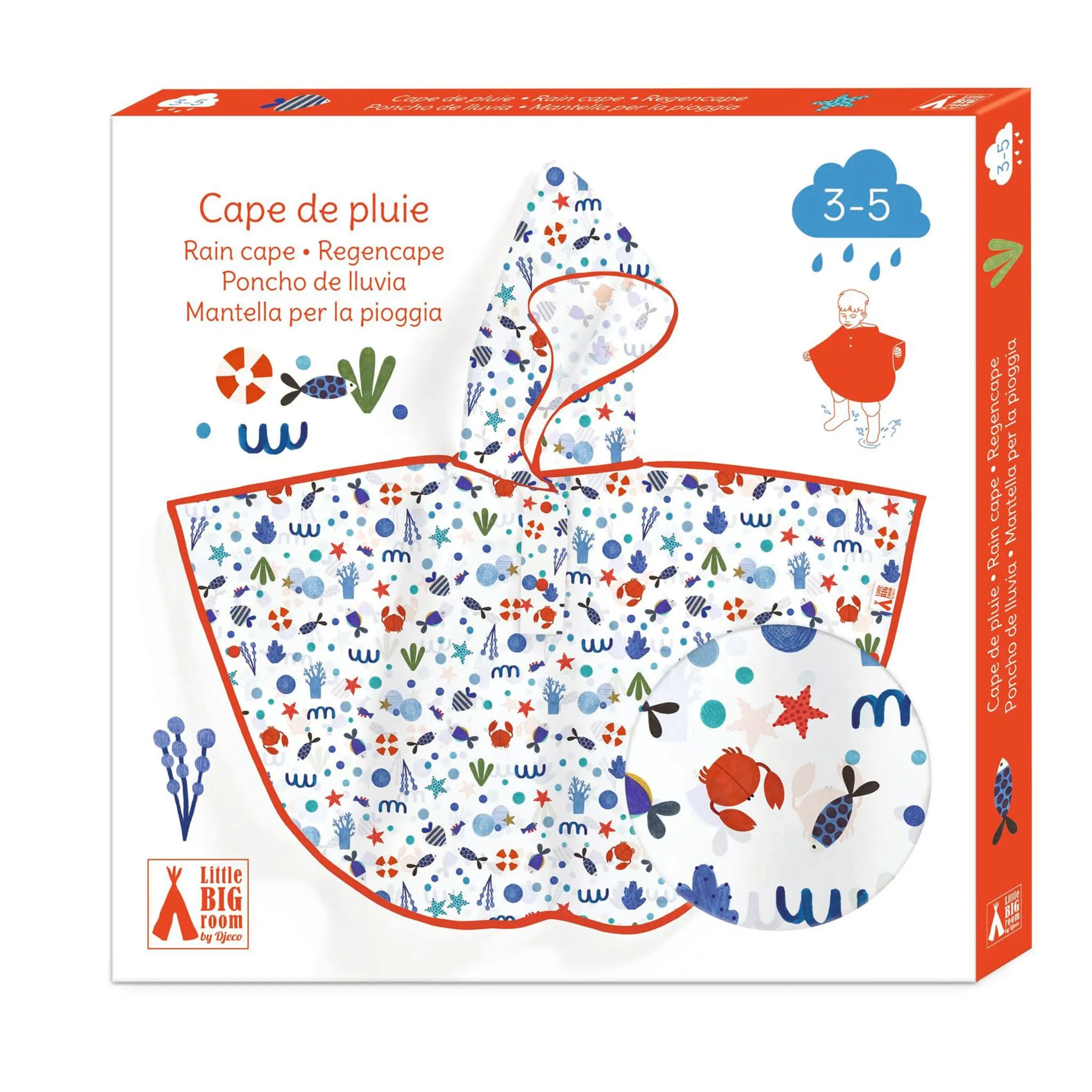 Djeco Cape de pluie 3-5 ans - Océan