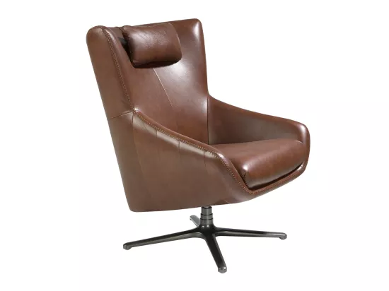 Fauteuil pivotant en cuir brun 5089 ANGEL CERDA