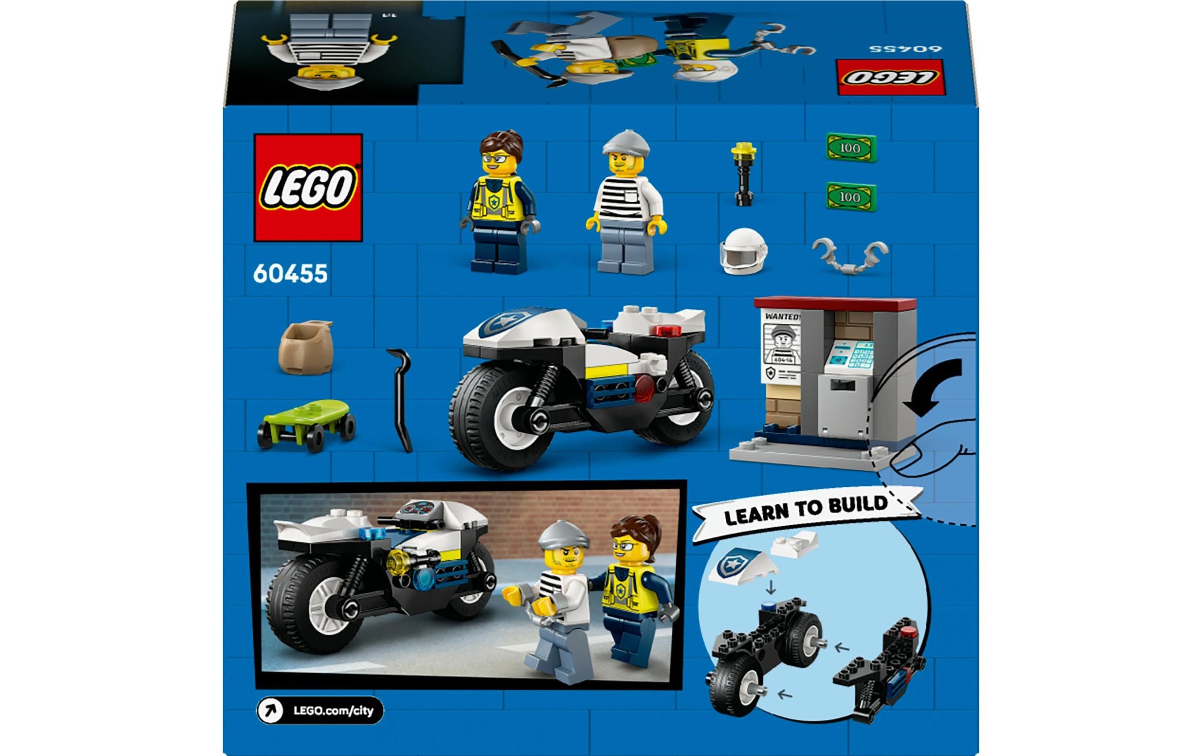LEGO® Spielbausteine »City Verfolgungsjagd mit dem Polizeimotorrad 60455«
