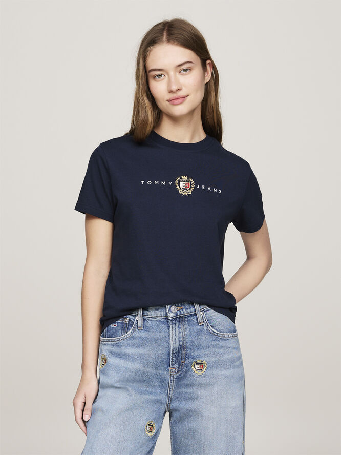 Tommy Hilfiger TJW REG CREST LINEAR TEE EXT Dark night navy