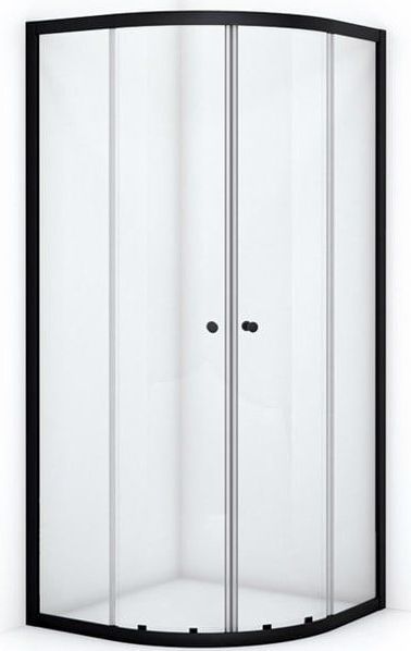 Ruby Allure - Douchecabine - Mat Zwart - 100x100 cm - Helder Glas - Schuifdeur - Kwartrond