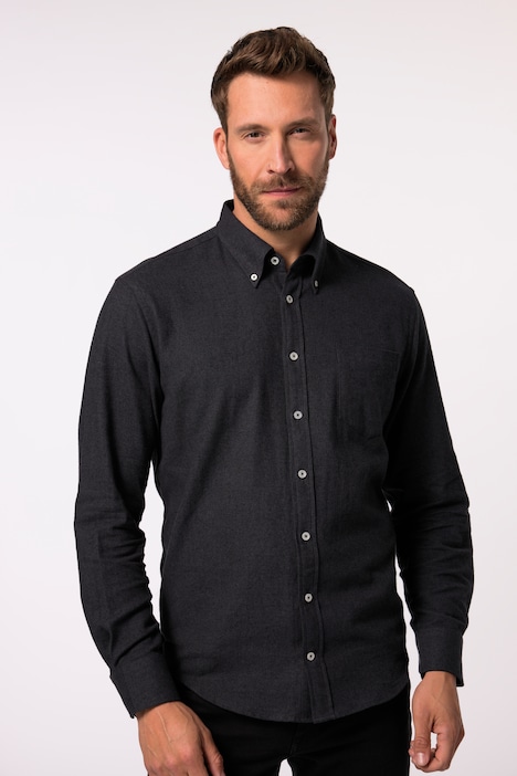 JP 1880 Flanellhemd, Langarm, Buttondown-Kragen, Modern Fit, bis 8 XL