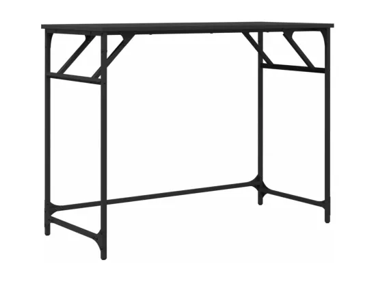 Bureau noir 100x45x76 cm bois ingénierie acier enduit de poudre
