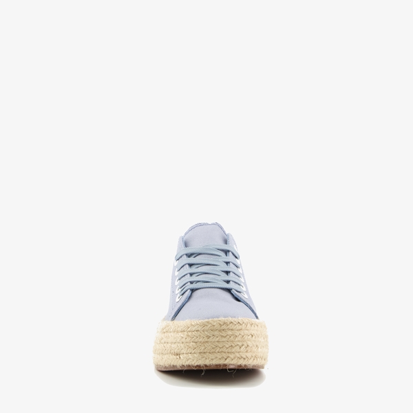 Blue Box lichtblauwe dames sneakers met jute zool