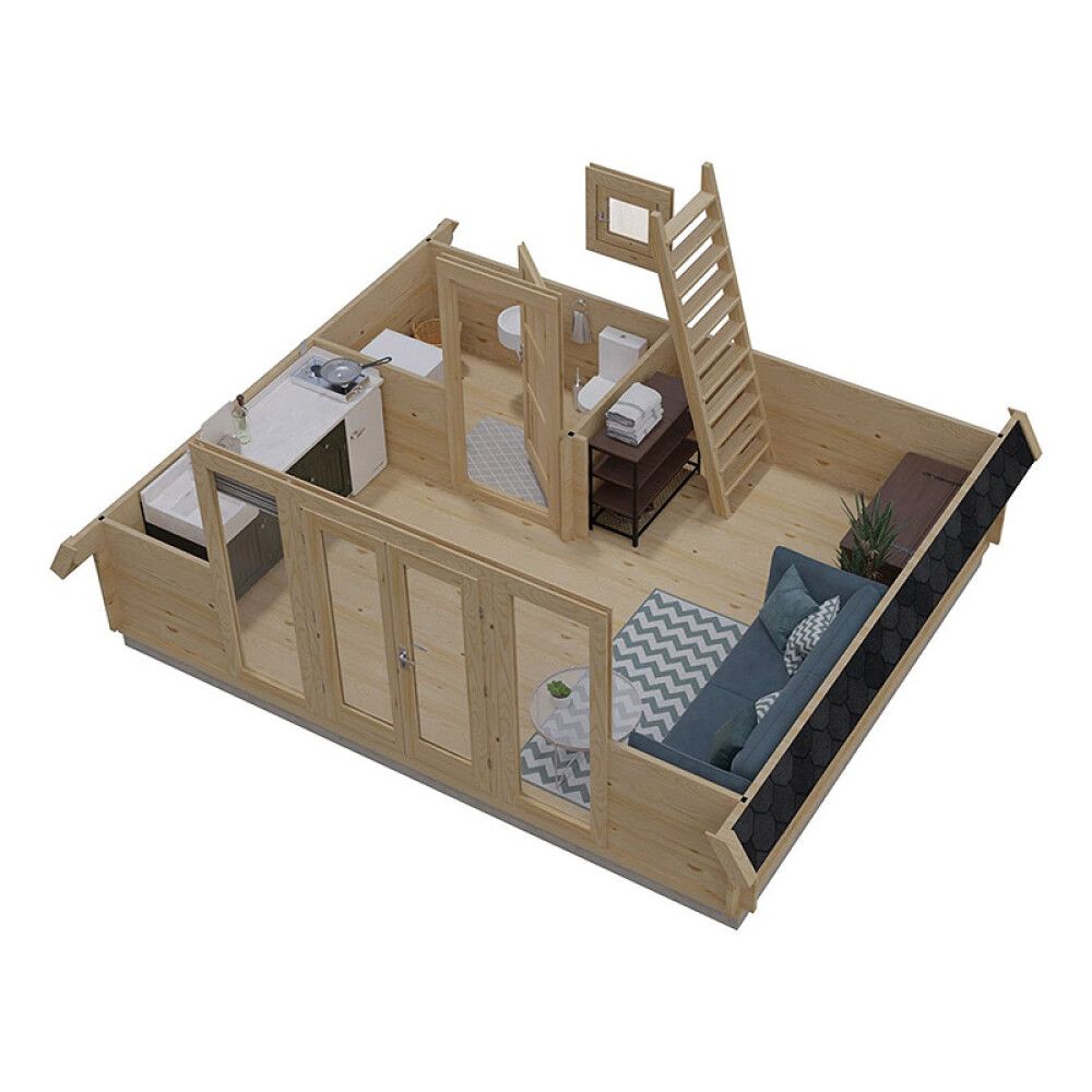 HYTTE JM STUGOR TIPI TRETYKKELSE 44MM 20M²
