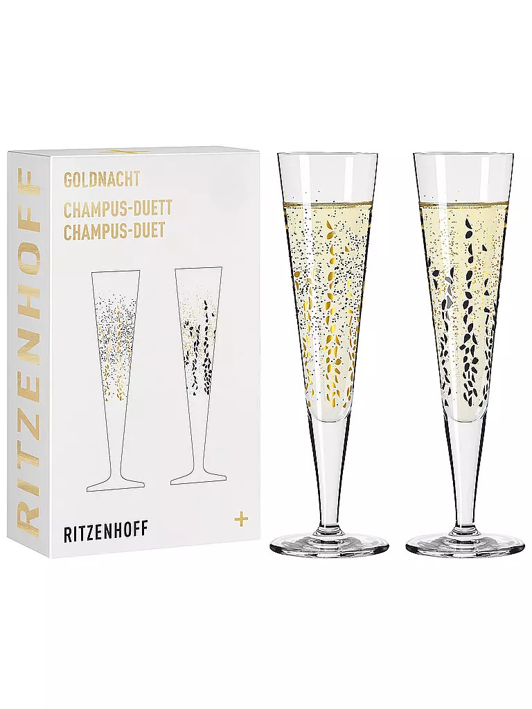 RITZENHOFF Champagnerglas 2er Set Goldnacht H23 2023 Romi Bohnenberg gold